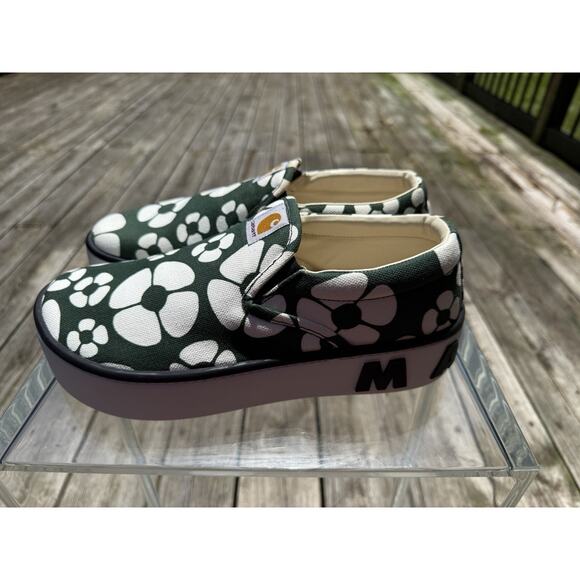 Marni x Carhartt floral slip on sneakers leather $750 eu 41 us 8